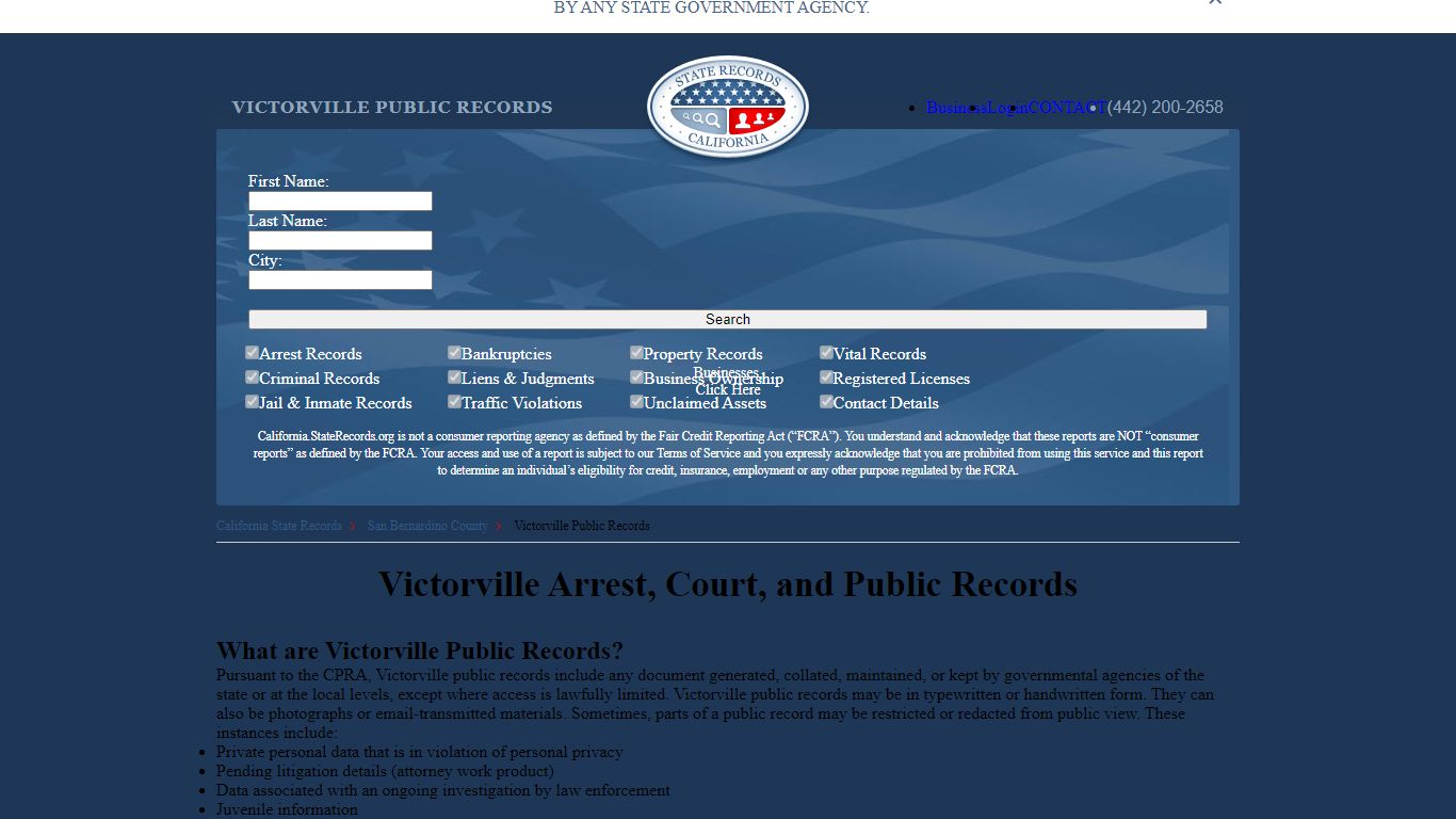 Victorville Arrest and Public Records | California.StateRecords.org